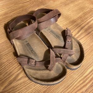 Brown Birkenstock Ankle Strap Sandals